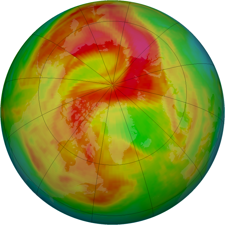 Arctic ozone map for 26 April 1988